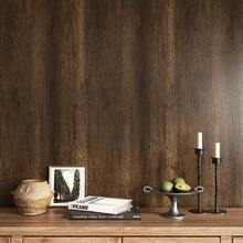 1 Roll Self-Adhesive Furniture Renovation Wallpaper, 17.7inX39.3in/118.1in/196.8in Wood Grain, Suitable For Desktops, Cabinets, And Refinishing Old Wooden Doors, Can Be Used For Cabinets, Drawers, Kitchen, Bathroom, Removable Peel And Stick Wallpaper - Dark Brown - View 2
