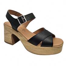 Rodri Black Leather Sandals (R2402) - Spanish Elegance And Guaranteed Comfort, Platform And Wide Heel, 24/48 Hour Delivery - 黑色 - 查看 6