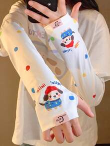 Cute Cartoon UV Protection Arm Sleeves, Loose Fit Summer Cycling Sun Block Arm Warmers, Fashionable Outdoor Sun Shielding Arm Covers For Women - Sun Protection Sleeves - View 5
