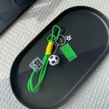 1pc Soccer Fan Keychain, Can Be Used As Bag Accessory - Green - View 10
