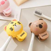 1 pieza Nueva Funda para cepillo de dientes con diseño de animal de dibujos animados, protege las cerdas del cepillo de dientes del polvo y las bacterias, una funda esencial para el cepillo de dientes en el hogar y para viajar. - Multicolor - Ver 4