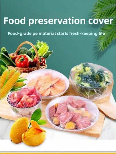 100/300/500pcs Transparent Food Preservation Covers, Multi-Purpose Elastic Dust-Proof Disposable Kitchen Wrap, Suitable For Refrigerator, Leftover Bowls, Odor-Proof & Leak-Proof