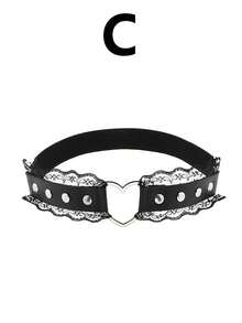 女士可调节大腿吊袜带，哥特朋克风大腿吊袜环 - 黑色 - 查看 11