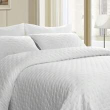 Quilted Bedspread + 2 Pillowcases, Printed For Spring, Summer, Autumn And Winter. 100% Microfiber, 150 X 150 Cm. - White - View 8