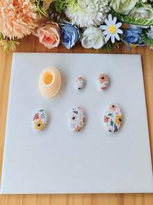 5 piezas Juego de cortadores de arcilla polimérica con formas geométricas irregulares, óvalo, rombo redondeado, triángulo, forma orgánica, moldes de arcilla suave minimalistas para pendientes DIY, colgantes, broches y herramientas manuales de cerámica - Naranja - Ver 3