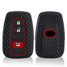 Silikonhülle für Autoschlüssel mit 3/4 Tasten für CHR Camry Corolla RAV4 Highlander C-HR Prius Land Cruiser Prado - Schwarz - Übersicht 10