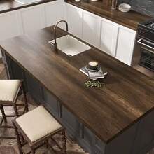 1 Roll Self-Adhesive Furniture Renovation Wallpaper, 17.7inX39.3in/118.1in/196.8in Wood Grain, Suitable For Desktops, Cabinets, And Refinishing Old Wooden Doors, Can Be Used For Cabinets, Drawers, Kitchen, Bathroom, Removable Peel And Stick Wallpaper - Dark Brown - View 10