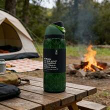 24Oz&32Oz Stainless Steel Insulated Water Bottle With Straw, Portable Coffee Mug Suitable For Hot & Cold Drinks, Fitness And Cycling Water Bottle, Leak-Proof Lid Travel Cup For Camping, Hiking, Driving, Outdoor Activities - E Wicked - 查看 2