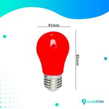 ILUMIFON Kit Of 10 G45 3W Colorful Decorative LED Bulbs, Bivolt, LED String Lights, Party Lamps - White Red Light - View 5