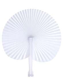 Abanico plegable con forma de corazón y redondo, blanco, suministros para bodas, abanico plegable de mano, abanico plegable de papel blanco, abanico redondo, abanico de origami, pintura, dibujo, abanico publicitario, abanico de danza, abanico para decoración de bodas, compromisos y fiestas - A - Ver 8