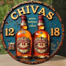 Hello Young Vintage Whiskey Metal Wall Art 8 Inch Round Sign 2D Bar Decor Farmhouse Home Gift For Cafe Garden - 彩色 - 查看 11