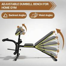 Multi-Functional Gym Bench, Adjustable Weight Bench, Roman Chair With Adjustable Backrest, Versatile Fitness Equipment For Hyper Back Extension, Adjustable Situp, Decline, Flat Bench - Black - View 3