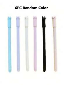 8支/套 可爱小猫主题中性笔,创意卡通猫咪摇尾巴设计,黑/蓝墨水,圆珠笔,签名笔,文具,返校季,节日礼物 - 彩色 - 查看 10