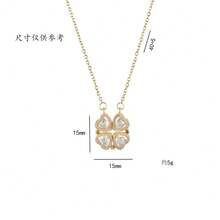 Titanium Steel Gold Cubic Zirconia Heart Necklace, Luxury Elegant Christmas & New Year Jewelry, Suitable For Wedding, Romance Gifts, Daily Matching - Multicolor - View 4