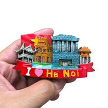 3.23 Inch Hanoi City Landmark Refrigerator Magnet, 8.2cm 3D Relief Travel Souvenir Magnetic Sticker - one-size - View 5