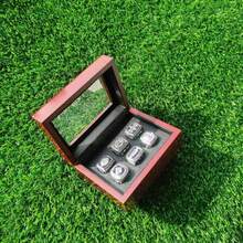 LAS VEGAS RUGBY 6-TIMES WORLD CHAMPIONSHIP RING, 6 RINGS SET WITH 6-HOLE WOODEN DISPLAY BOX PACKAGING, SILVER STYLE GIFT SET HOLIDAY GIFT FOR BASEBALL FANS - Silver - View 4