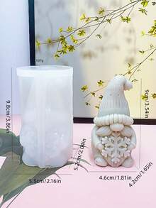 新款雪花矮人硅胶蜡烛模具 DIY雪花矮人装饰品 节日礼物硅胶模具 - A-白色 - 查看 2