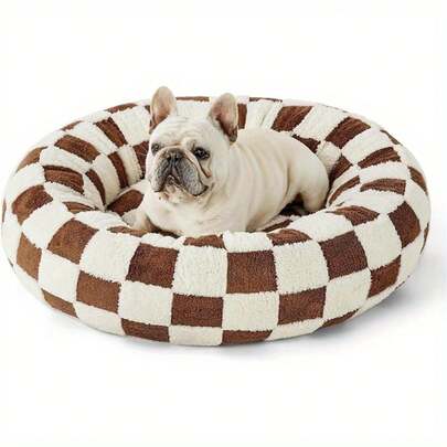 Dog Bed Donut Soft Round Plush Cat Beds For Calming Pet