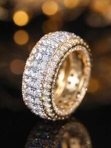 1 chiếc nhẫn Cubic Zirconia tinh tế, phù hợp cho nữ, có thể đeo trong các dịp cưới hỏi, lễ đính hôn, kỷ niệm, tiệc tùng, Ngày Valentine, cũng là món quà tuyệt vời dành cho mẹ hoặc Ngày của Mẹ. - 1 # - Xem 5