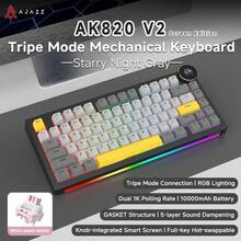 AJAZZ AK820 V2 PRO Versatile Dual 8K Triple-Mode Smart Display Customizable Mechanical Keyboard, Gaming Keyboard With Enhanced Battery, Long Lasting, RGB Lighting, Music Rhythm Support, Customizable Web Driver, Newly Upgraded All-In-One Multifunctional Knob - View 17
