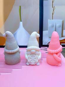 新款雪花矮人硅胶蜡烛模具 DIY雪花矮人装饰品 节日礼物硅胶模具 - A-白色 - 查看 3