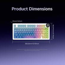 AJAZZ AK820 V2 PRO Versatile Dual 8K Triple-Mode Smart Display Customizable Mechanical Keyboard, Gaming Keyboard With Enhanced Battery, Long Lasting, RGB Lighting, Music Rhythm Support, Customizable Web Driver, Newly Upgraded All-In-One Multifunctional Knob - View 3