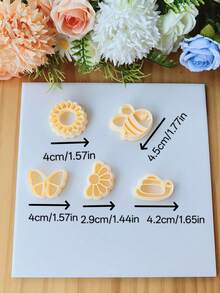1件春季主题动植物造型聚合物粘土耳环模具，包含蜜蜂、蜗牛、向日葵、蝴蝶等造型，适用于制作聚合物粘土耳环，DIY吊坠耳环，是手工耳环和吊坠的理想选择，也是珠宝制作工具。 - 橘色 - 查看 10