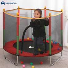 Bluelander Trampolín Brincolin para Niños, Niñas, Red , Resortes Reforzados, Barras Acolchadas, Trampolín Infantil  y Resistente para Uso Interiores y Exteriores, 1.40 Metros - Rojo - Ver 2