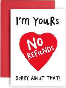 1pc Funny Anniversary Greeting Card – I'm Yours Love Romantic Cards For Wife Husband – 300GSM Boyfriend Or Girlfriend Valentines Day Card With Red Envelope (I'm Yours) - View 10