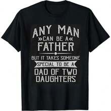 Father's Day Girl Dad Shirt - Proud Father Of Daughters Print - Cotton Crew Neck Gift Summer Top Graphic Tees Men Gifts Fathersdaygift Funny Tshirt - 黑色 - 查看 12