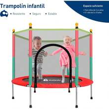 Bluelander Trampolín Brincolin para Niños, Niñas, Red , Resortes Reforzados, Barras Acolchadas, Trampolín Infantil  y Resistente para Uso Interiores y Exteriores, 1.40 Metros - Rojo - Ver 5