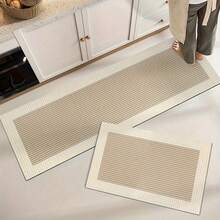 1 pieza Juego de alfombra de cocina a rayas minimalista, de material de diatomita absorbente y antideslizante, adecuado para encimera de cocina, lado del fregadero, entrada, lavandería, mesita de noche, felpudo, alfombra pequeña, felpudo de bienvenida, alfombra de cocina, alfombra de cocina, alfombra de cocina, felpudo, alfombra pequeña, alfombra, alfombra de pasillo, alfombra, alfombra de área, alfombra de exterior, decoración del hogar, alfombra de dormitorio, alfombra lavable - Multicolor - Ver 6