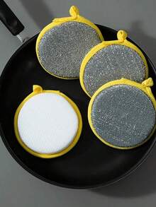 10pcs Sponge Cleaning Pads, Essential Kitchen Cleaning Supplies, Double-Sided Magic Sponge Suitable For Dishes, Pots And Pans Cleaning, Highly Absorbent, Non-Stick And Non-Scratch, Applicable For Kitchen Sink, Tableware, Cookware Cleaning, Thick , Easy To Dry, Must-Have Kitchen Cleaning Items - Multicolor - View 2