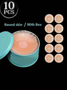 10PCS Silicone Nipple Covers - Invisible, Reusable & Skin-Friendly Adhesive Pads For Women - Multicolor - View 5