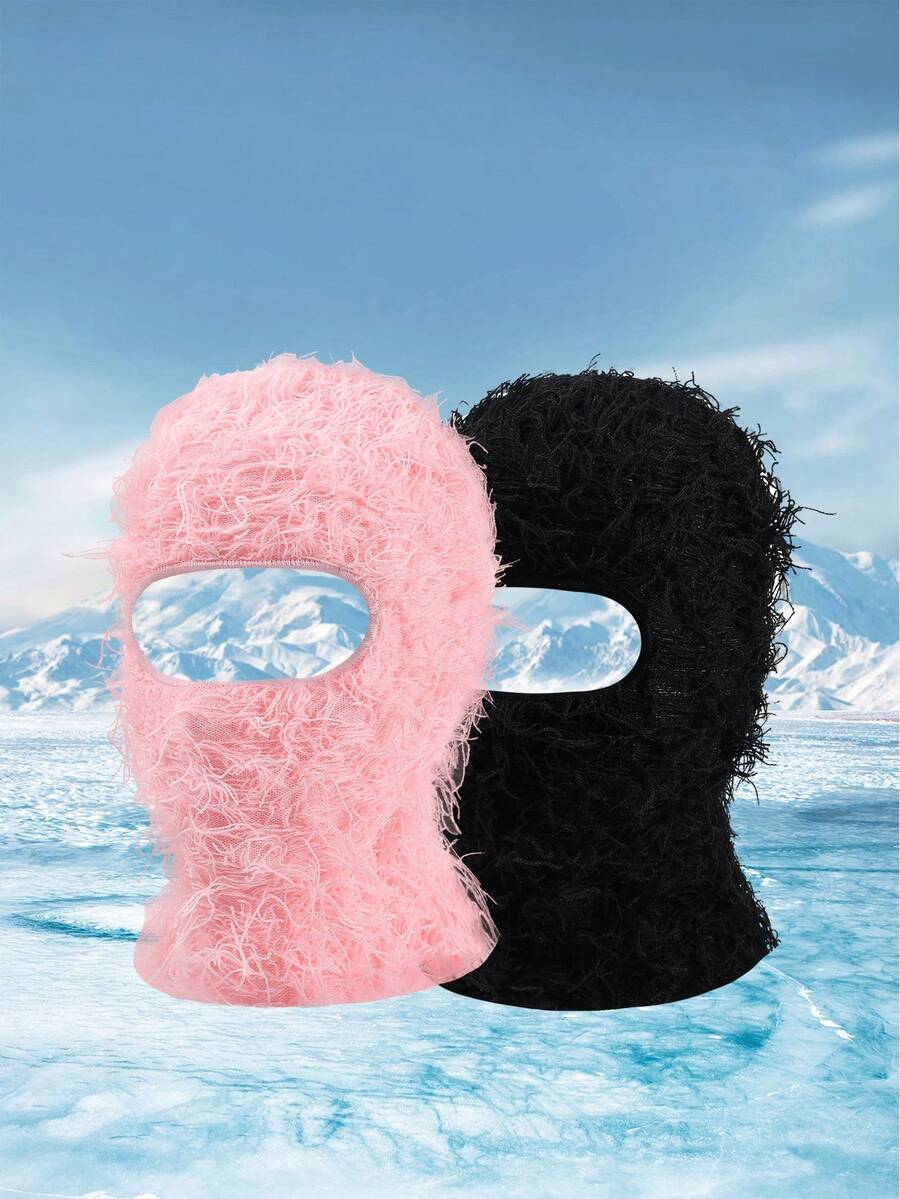 2pcs/1pc Women's Personalized Balaclava Ski Mask Outdoor Cycling Face Cover - A - View 1