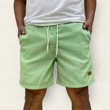 Kit 5 Bermuda Cargo Premium Linen Shorts Mauricinho Men's Casual Basic Comfortable Specific Colors, White, Black, Brown, Military Green (Colorful) - 薄荷綠 - 查看 2