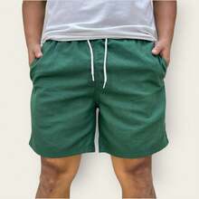 KIT 4 PREMIUM LINEN SHORTS MEN'S BASIC CASUAL BERMUDA SHORTS - 彩色 - 查看 4
