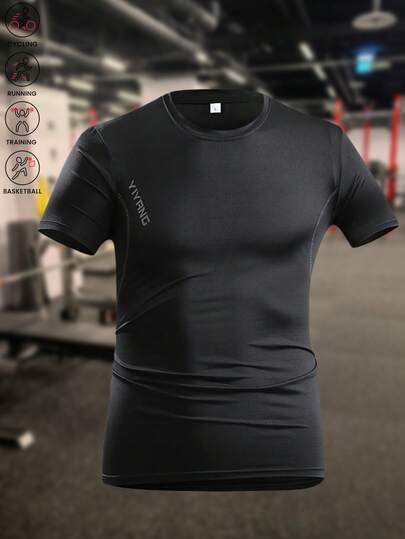 男士透气速干休闲T恤，适合运动、街头穿搭、日常穿着、通勤和户外活动，春夏款