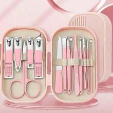 Manicure Set, Women's Grooming Set, Pedicure Set, Nail Clippers, Professional Grooming Set, Manicure Tool Gift Set With Travel Storage Box, Suitable For Men And Women, Can Be Gifted To Friends Or Parents - 粉色 - 查看 2