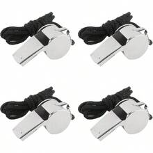 Whistle, 4 Pcs Whistle Stainless Steel Whistles With Lanyard Referee Whistle Emergency Whistles Teacher Whistle Loud Crisp Sound Whistle Adults Teachers Pet Training Sports - Initial - View 1