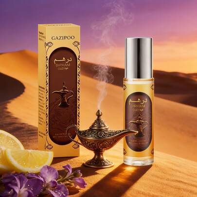 【沙特阿拉伯魅力 | 紫罗兰柠檬神秘男士香氛滚珠，10毫升旅行装，无酒精香水】灵感源自中东皇家香水的东方花香调，持久清新自然的香气，散发着神秘而优雅的绅士魅力，适合商务和晚间场合。生日、情人节、斋月推荐礼品。