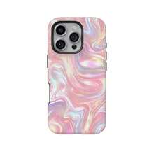 Holographic Swirl Phone Case Iridescent Marble Aesthetic Shiny Pastel Protective Cover Compatible With IPhone 17 16e 15 Plus 14 13 12 11 Pro Max - Pink - View 1