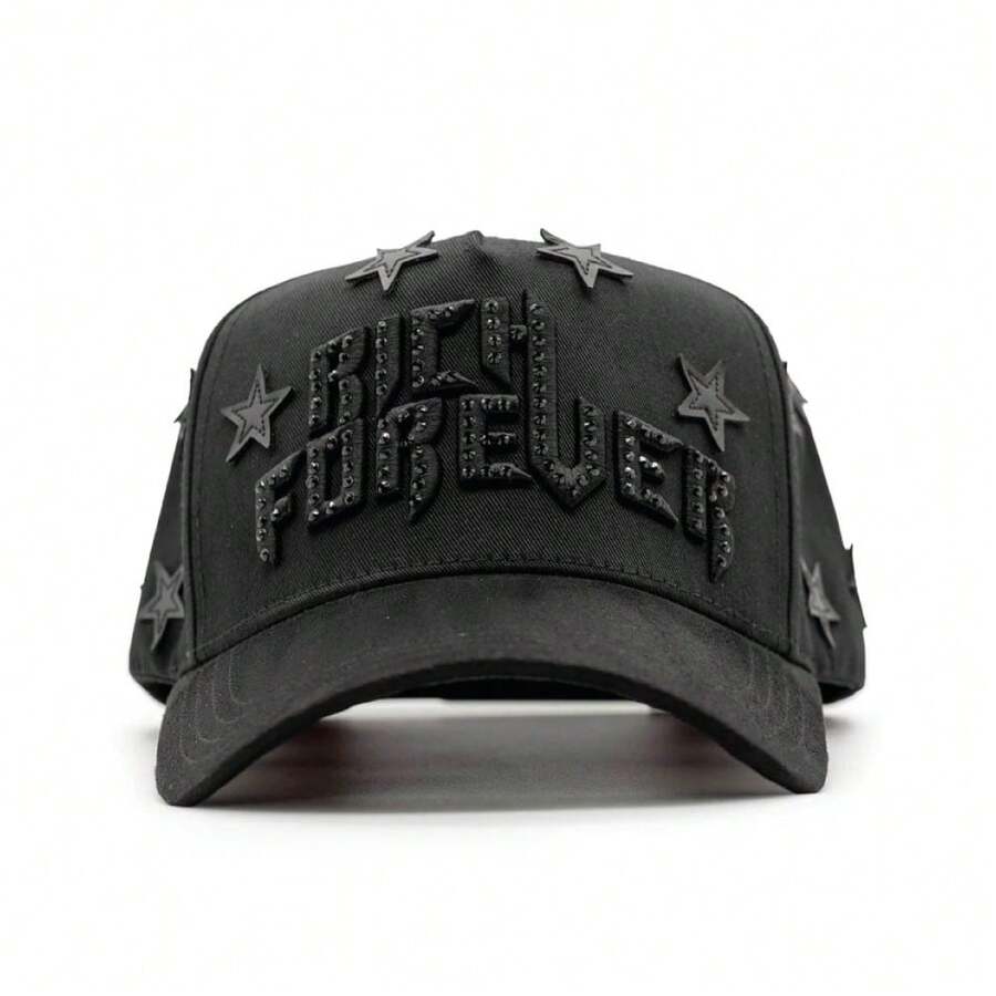 Gorra Tipo Barbas Hats Gorra Rich Forever Streetwear Chip 5G Casual Hombre Accesorios Bordado Calidad Premium - Negro - Ver 1