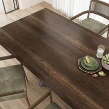 1 Roll Self-Adhesive Furniture Renovation Wallpaper, 17.7inX39.3in/118.1in/196.8in Wood Grain, Suitable For Desktops, Cabinets, And Refinishing Old Wooden Doors, Can Be Used For Cabinets, Drawers, Kitchen, Bathroom, Removable Peel And Stick Wallpaper - Dark Brown - View 6