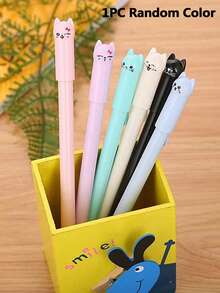 8支/套 可爱小猫主题中性笔,创意卡通猫咪摇尾巴设计,黑/蓝墨水,圆珠笔,签名笔,文具,返校季,节日礼物 - 彩色 - 查看 14