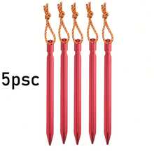 5pcs Aluminum Alloy Tent Stakes, Triangular Camping Pegs, Portable Outdoor Hiking Backpack Travel Household Tent Nails - Multicolor - View 6