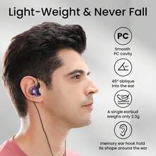Qkz Ak6 Gaming Earbuds With Mic,Universal 3.5mm HiFi Sport Headphones In Ear Earphone For Running With Microphone Headset Music Earbuds - 紫色 - 查看 2
