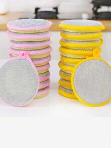 10pcs Sponge Cleaning Pads, Essential Kitchen Cleaning Supplies, Double-Sided Magic Sponge Suitable For Dishes, Pots And Pans Cleaning, Highly Absorbent, Non-Stick And Non-Scratch, Applicable For Kitchen Sink, Tableware, Cookware Cleaning, Thick , Easy To Dry, Must-Have Kitchen Cleaning Items - Multicolor - View 7