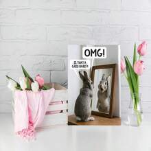 1pc Funny Birthday Greeting Card - Wow, A Gray Rabbit - Humorous Pun Card, Suitable For Dad, Husband, Brother, Boyfriend, Uncle, Grandpa, Sibling, Friend, Coworker, Who Are Getting Older - Comes With Envelope - View 5