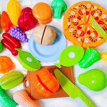 25pcs Funny Cutting Food, Fruit & Vegetable Toys, Pretend Play Food Toy Set, Suitable For Early Basic Skills Development, Children's Party Favors, Birthday Party Gifts, Christmas & Thanksgiving Gifts - Multicolor - View 9